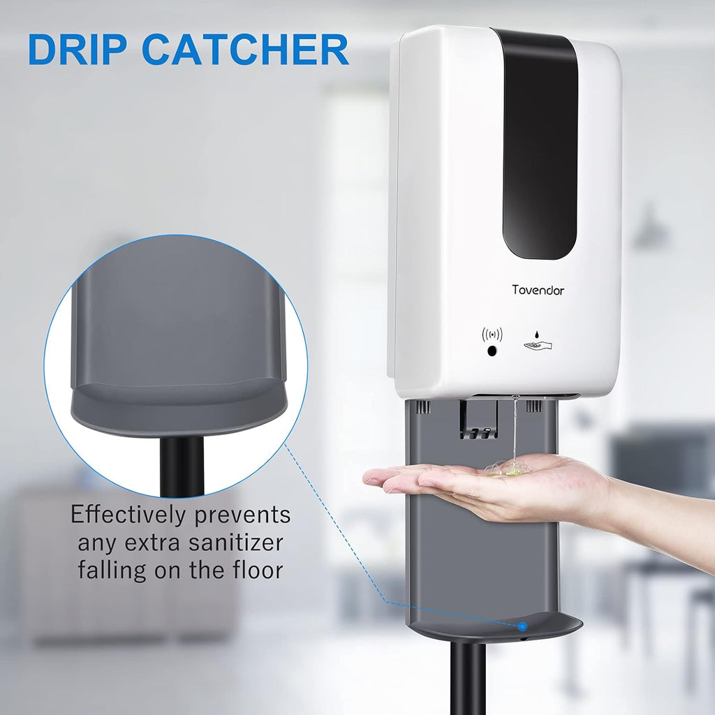Automatic Hand Sanitizer Dispenser with Stand and Drip Catcher, Infrared Sensor Touchless, Refillable 1200ml Bottle H64023