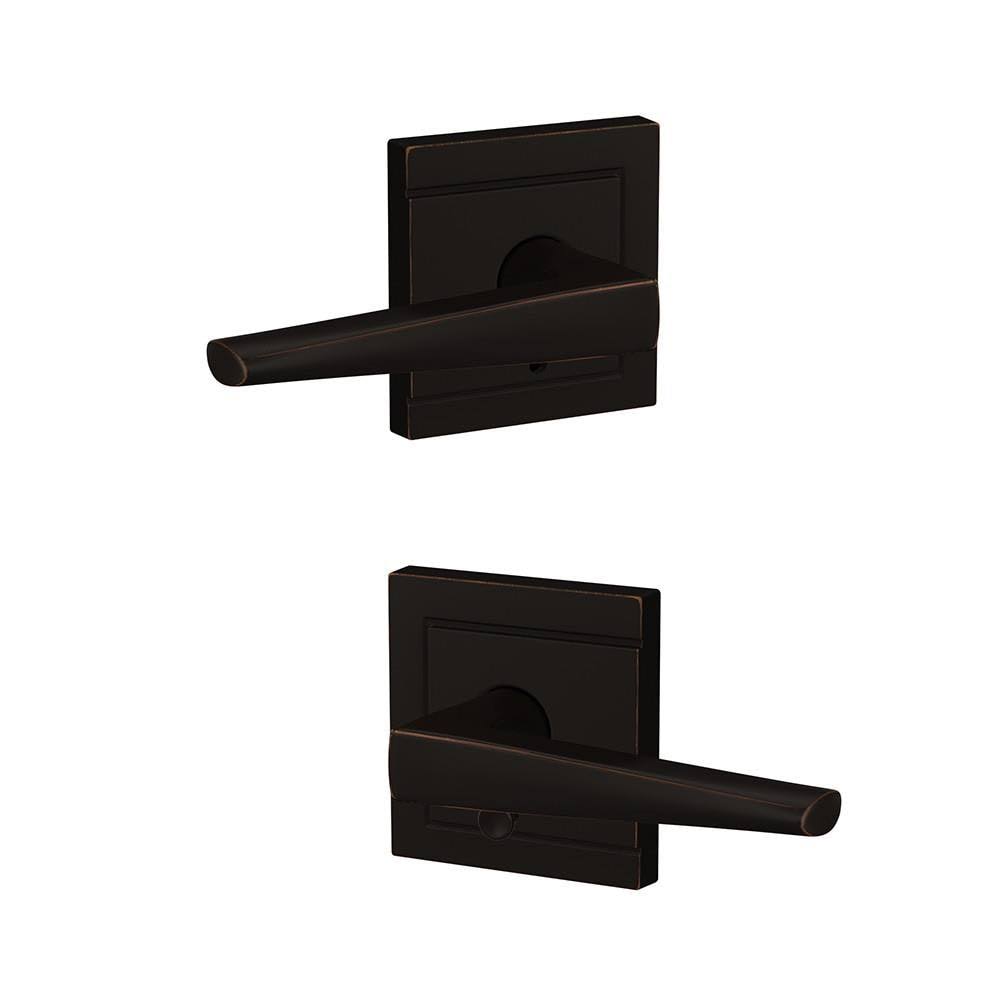Aged Bronze Finish Lever with Passage and Privacy Lock Z4141
