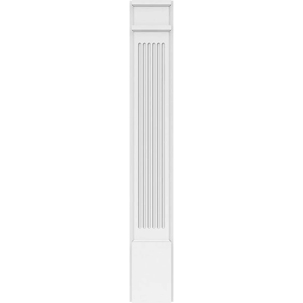 Fluted PVC Pilaster with Decorative Capital & Base (Pair) Q64223
