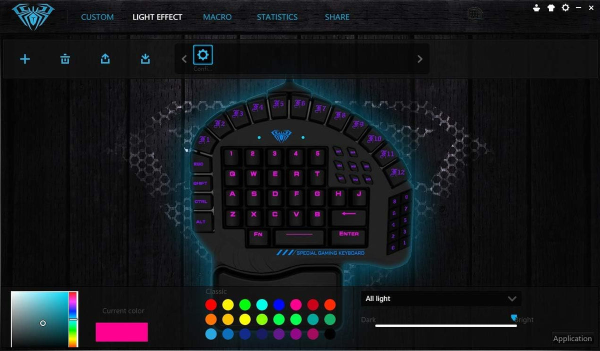 One Handed Mechanical Gaming Keyboard with RGB Backlit Effects B387