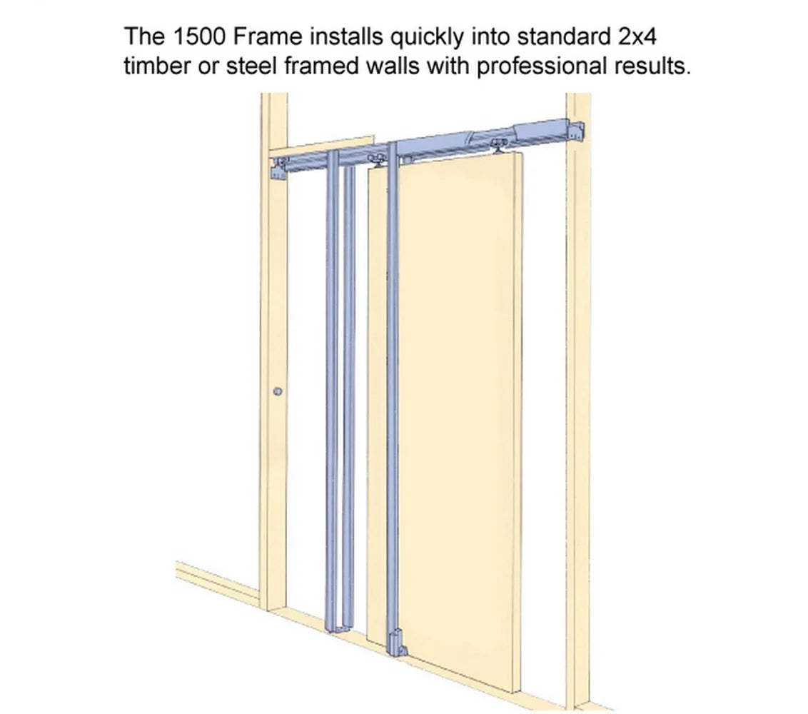 White Silk Clear Glass Solid Wood Double Pocket Doors X276883
