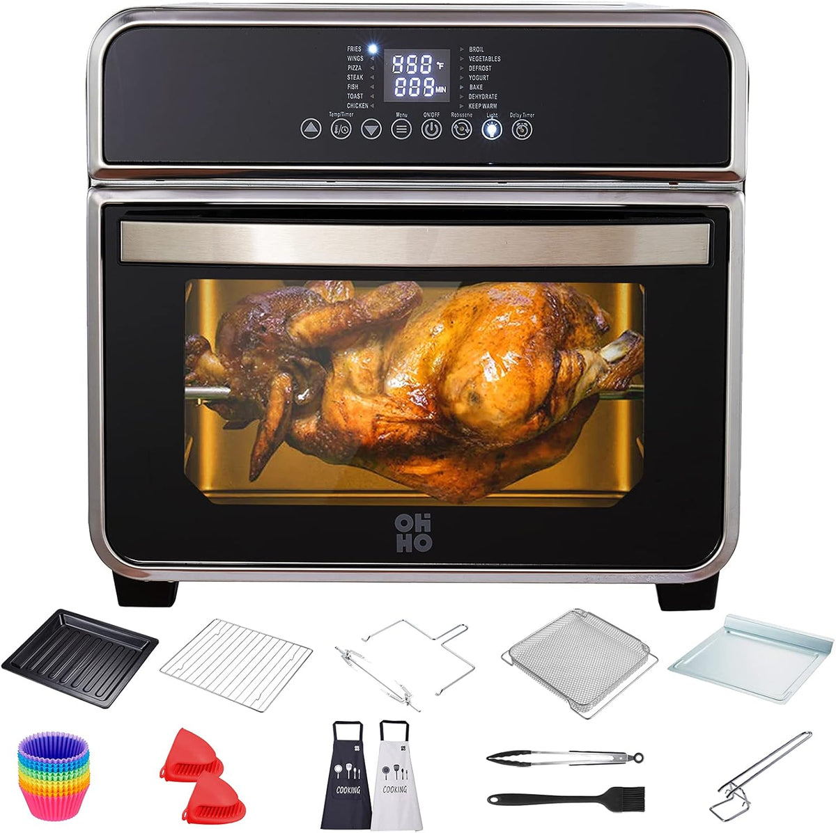 15L Stainless Steel Air Fryer Toaster Oven B878