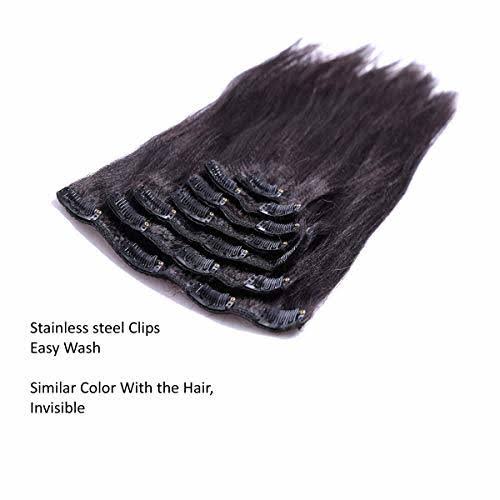 Yaki Straight Clip in Hair Extensions Real Remy Hair Q1293