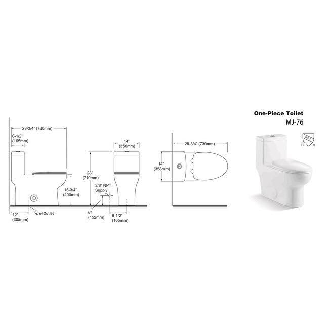 White Contemporary Elongated Toilet G99146