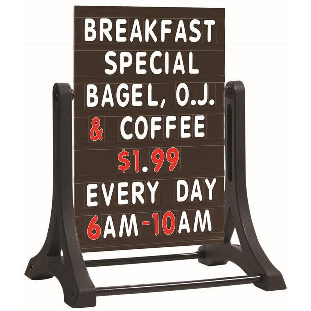 Double Sided Sidewalk Sign with Black Changeable Letterboard W673