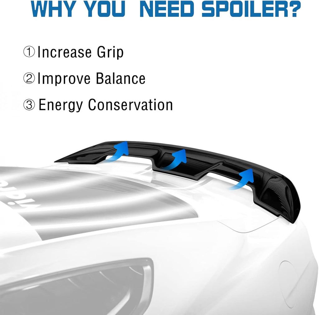 Glossy Black Rear Spoiler Wing for Mustang Coupe W649