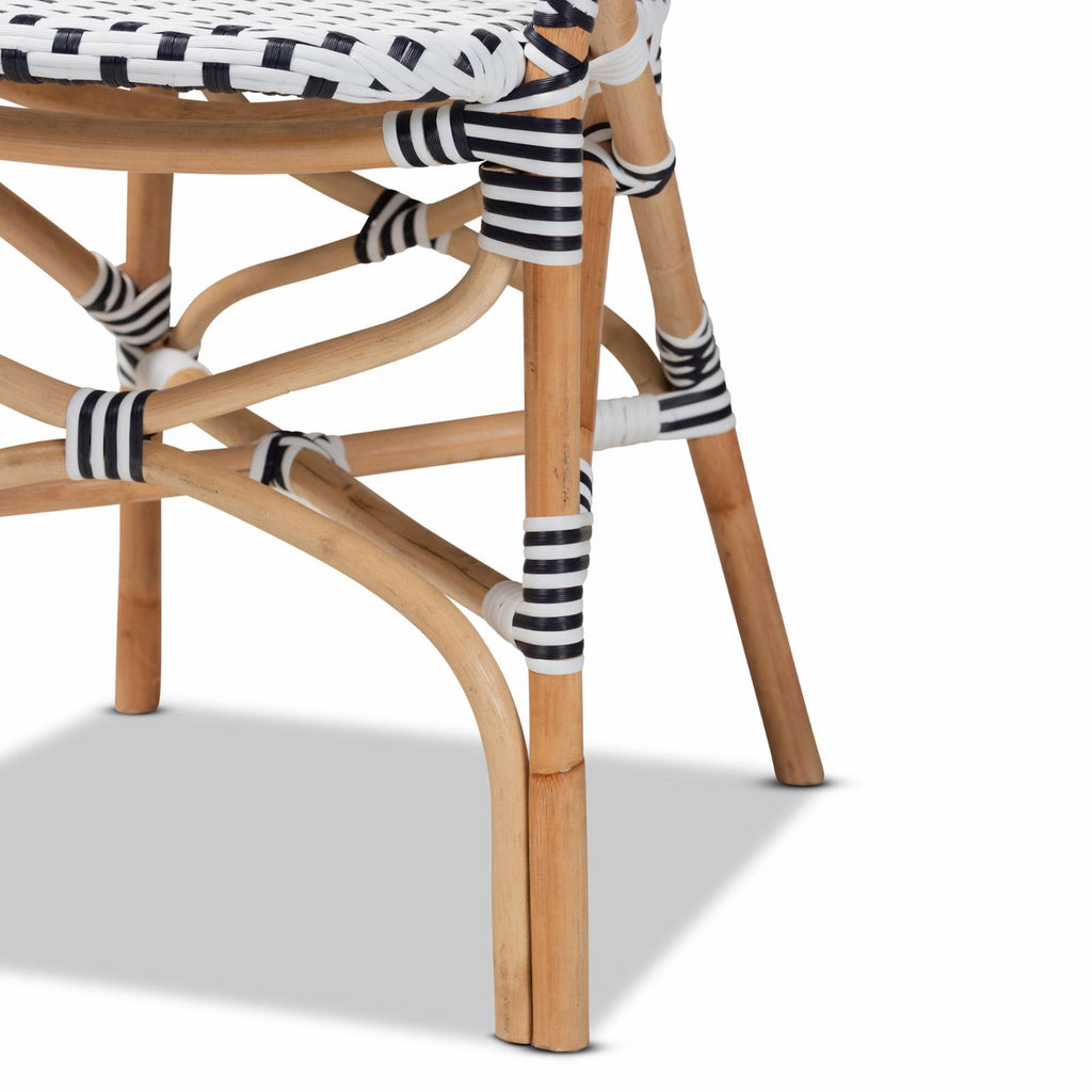 Black and White Rattan 2-Piece Dining Chair Set K53789