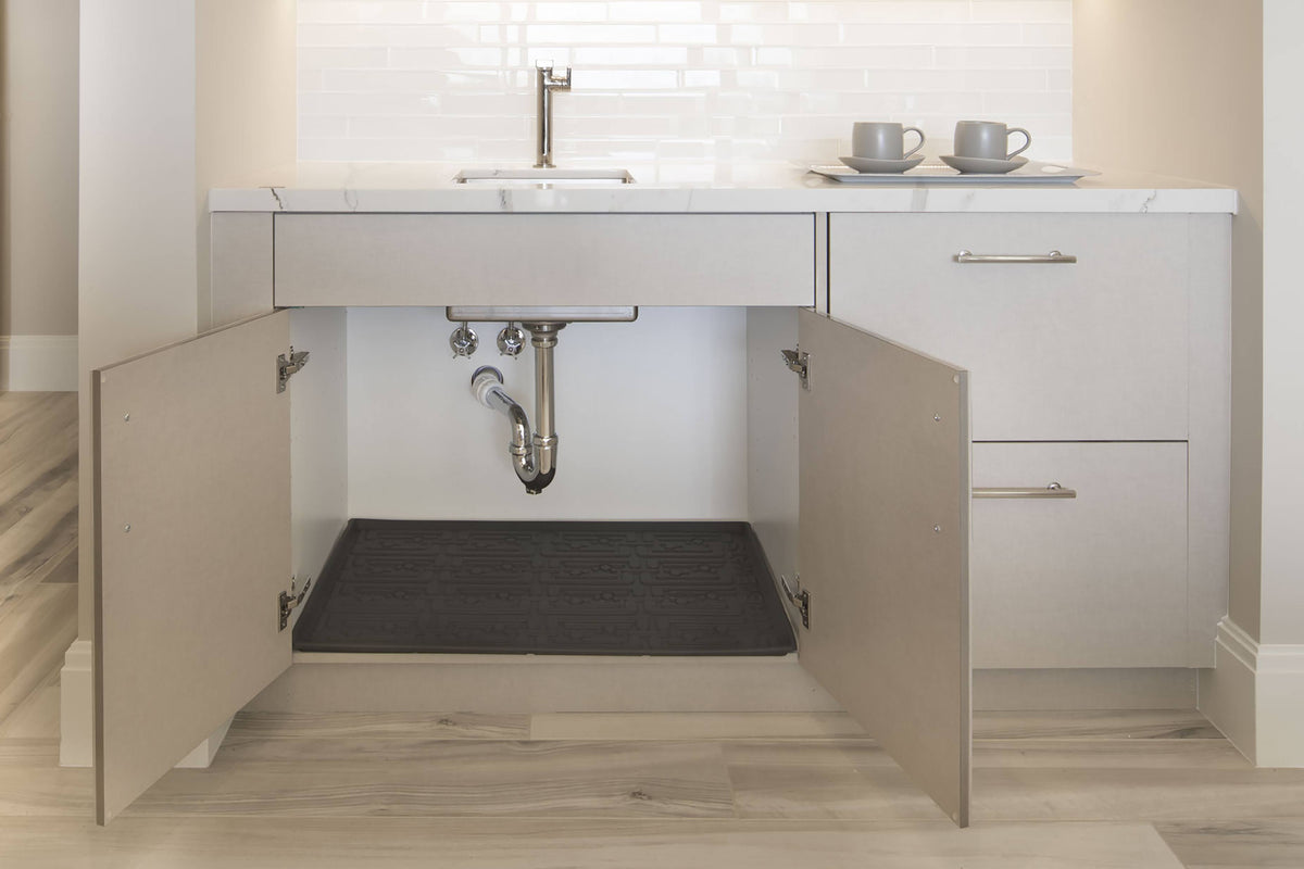 Grey Under Sink Kitchen Cabinet Mat, 22 x 22 inch J2598