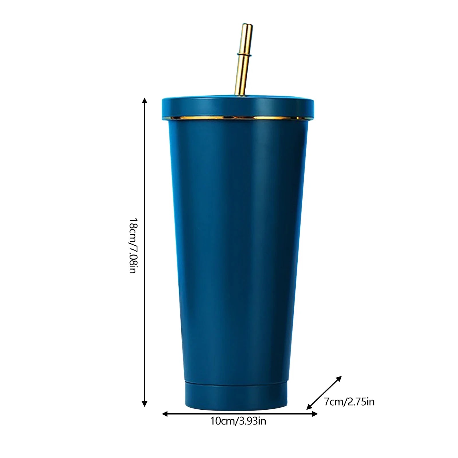 500Ml Double Layer Stainless Steel Water Bottle With Straw Z520011