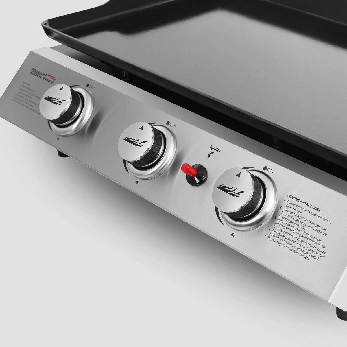 Portable 3-Burner Propane Gas Grill Griddle Q333