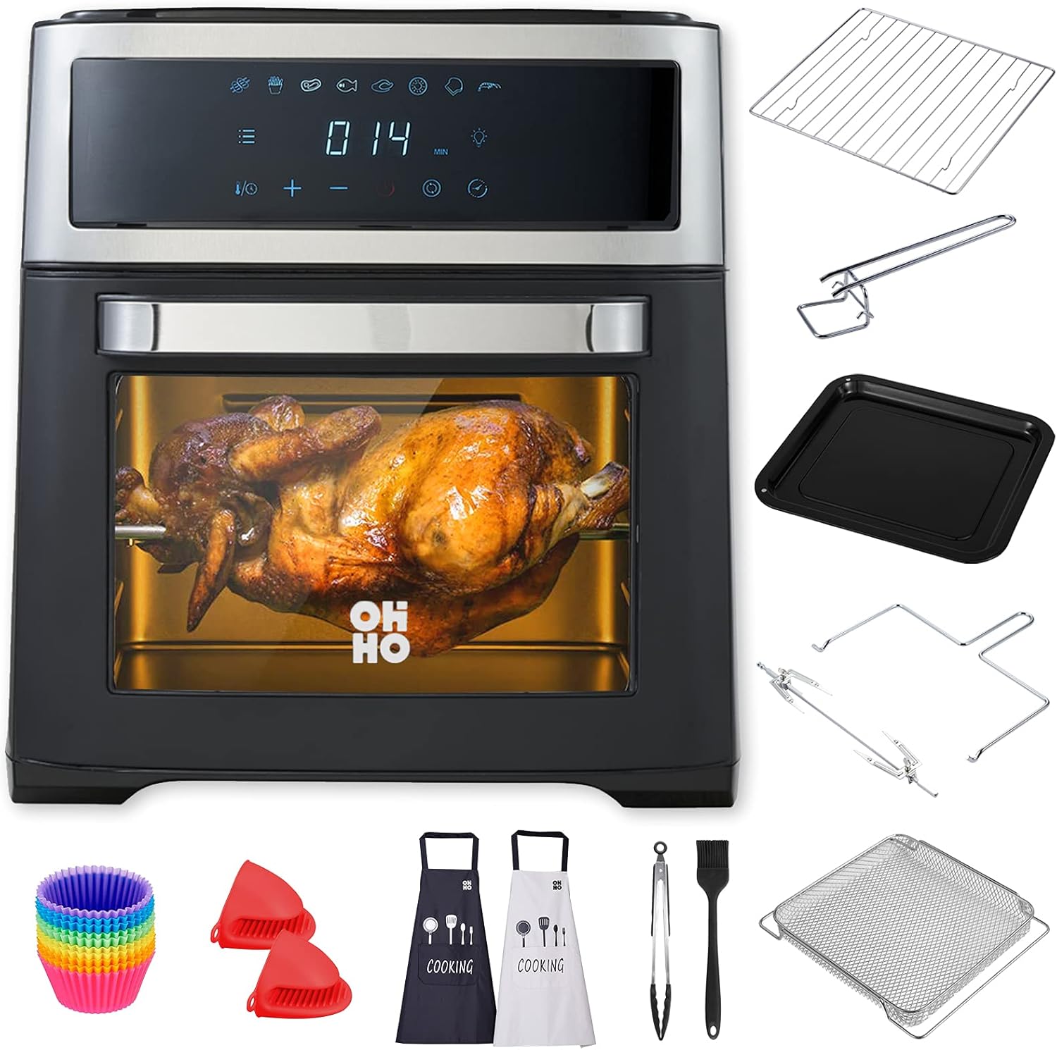 15L Stainless Steel Air Fryer Toaster Oven B878