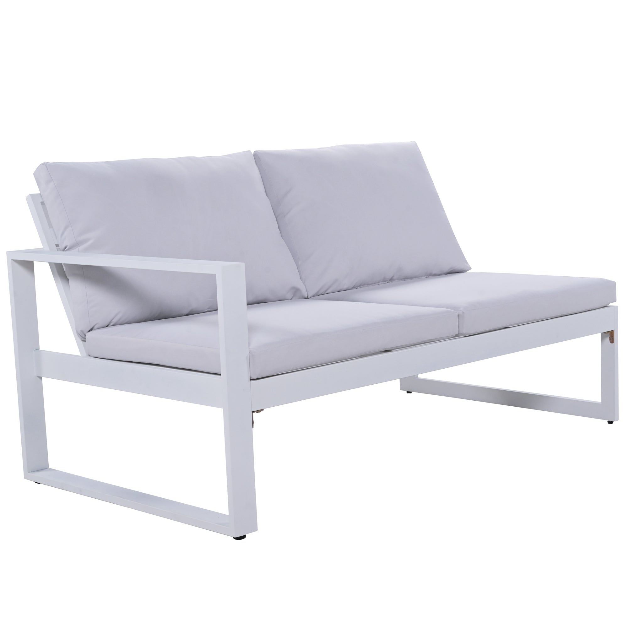Industrial Style Outdoor Sofa Combination Set with 2 Love Sofa, 1 Single Sofa, 1 Table, 2 Bench K5966
