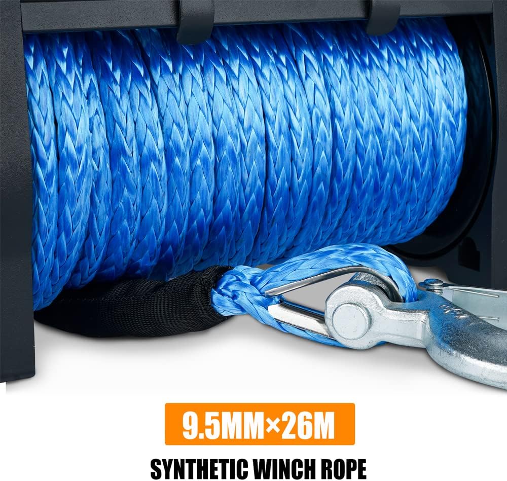 12000LBS Synthetic Rope Electric Winch Kit with Hawse Fairlead U275