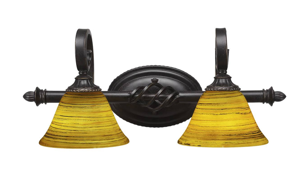 Two Light Bath Bar Dark Granite Finish with Saturn Glass O726417