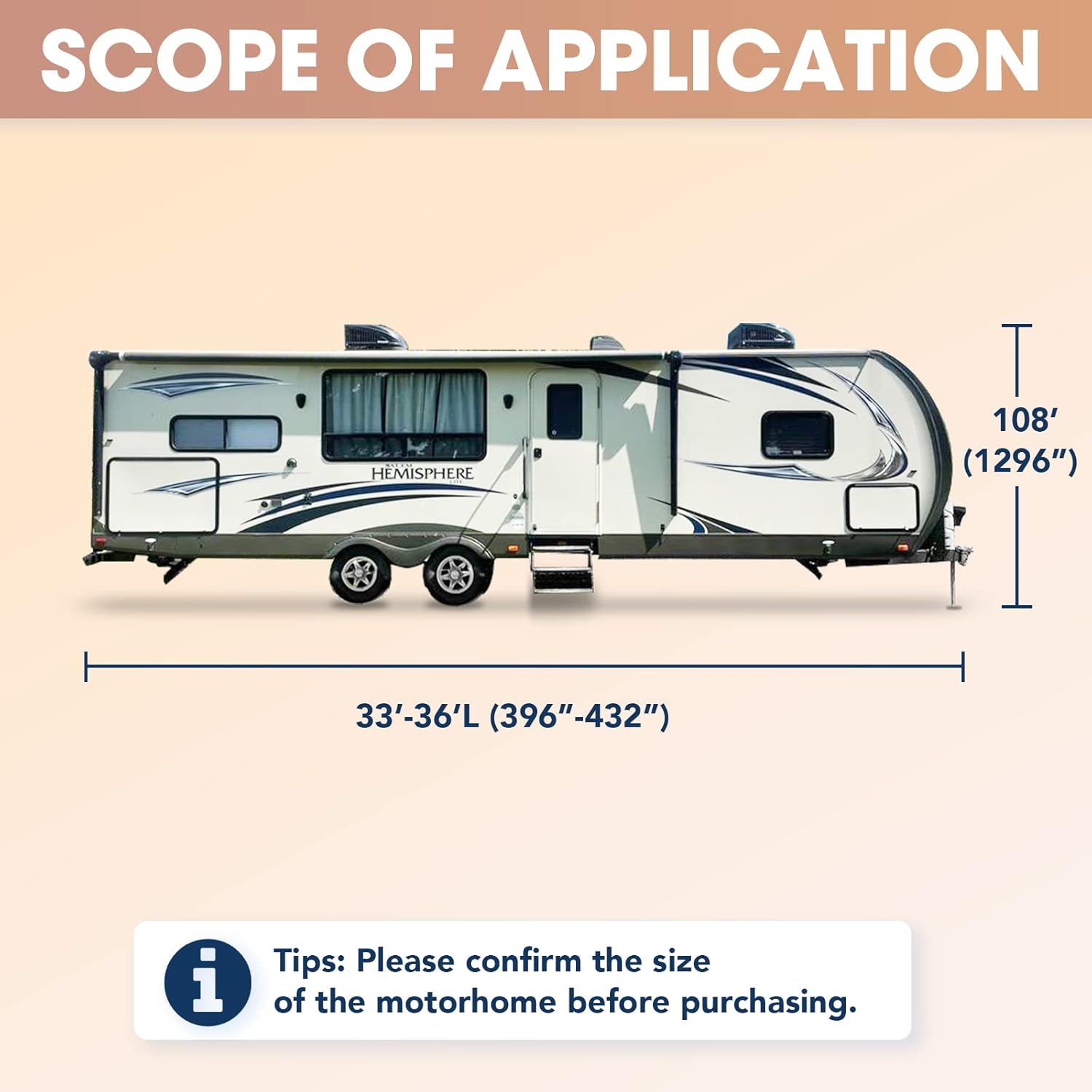 4-Layer Travel Trailer Cover with 2 Straps and 2 Patches Q1116
