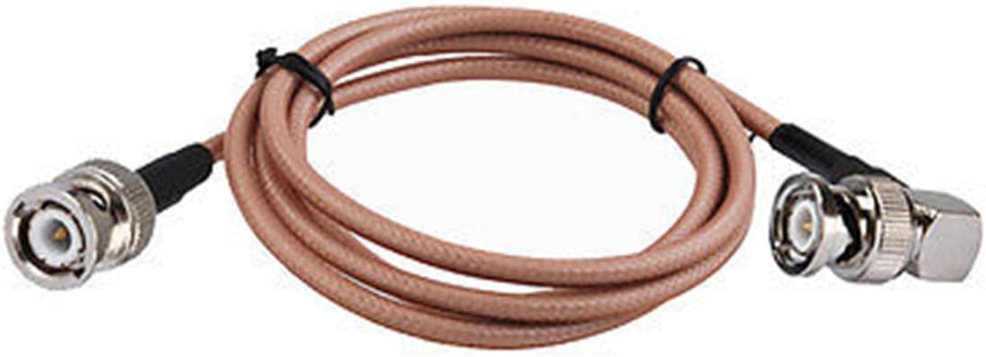 BNC Male Right Angle to BNC Male STR8 Low Loss Coax RF Cable Pack of 2 F3381