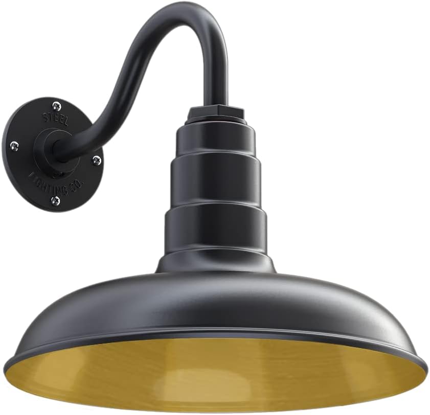 Galvanized Outdoor Barn Light with Dusk to Dawn Sensor F460
