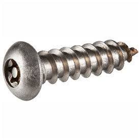 Tamper-pruf Screw #12AB x 1/2x22 Security Sheet Metal Screw - Button Torx Head - 302HQ Stainless Steel - 100 Pk U634960