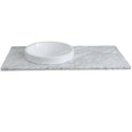 White Carrara Top Single Round Left Sink R904
