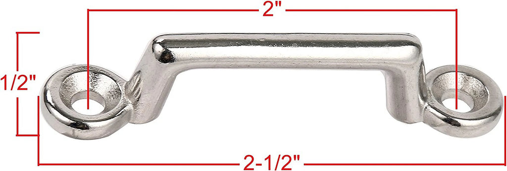 Pack of 6 Stainless Steel Bimini Top Strap, Pad Eye, Footman's Loop Y33405