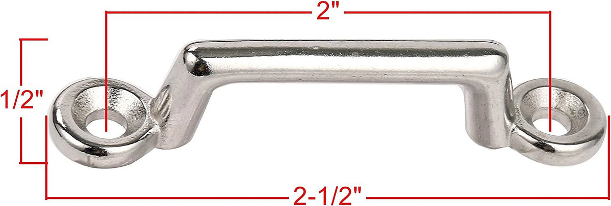 Pack of 6 Stainless Steel Bimini Top Strap, Pad Eye, Footman's Loop Y33405