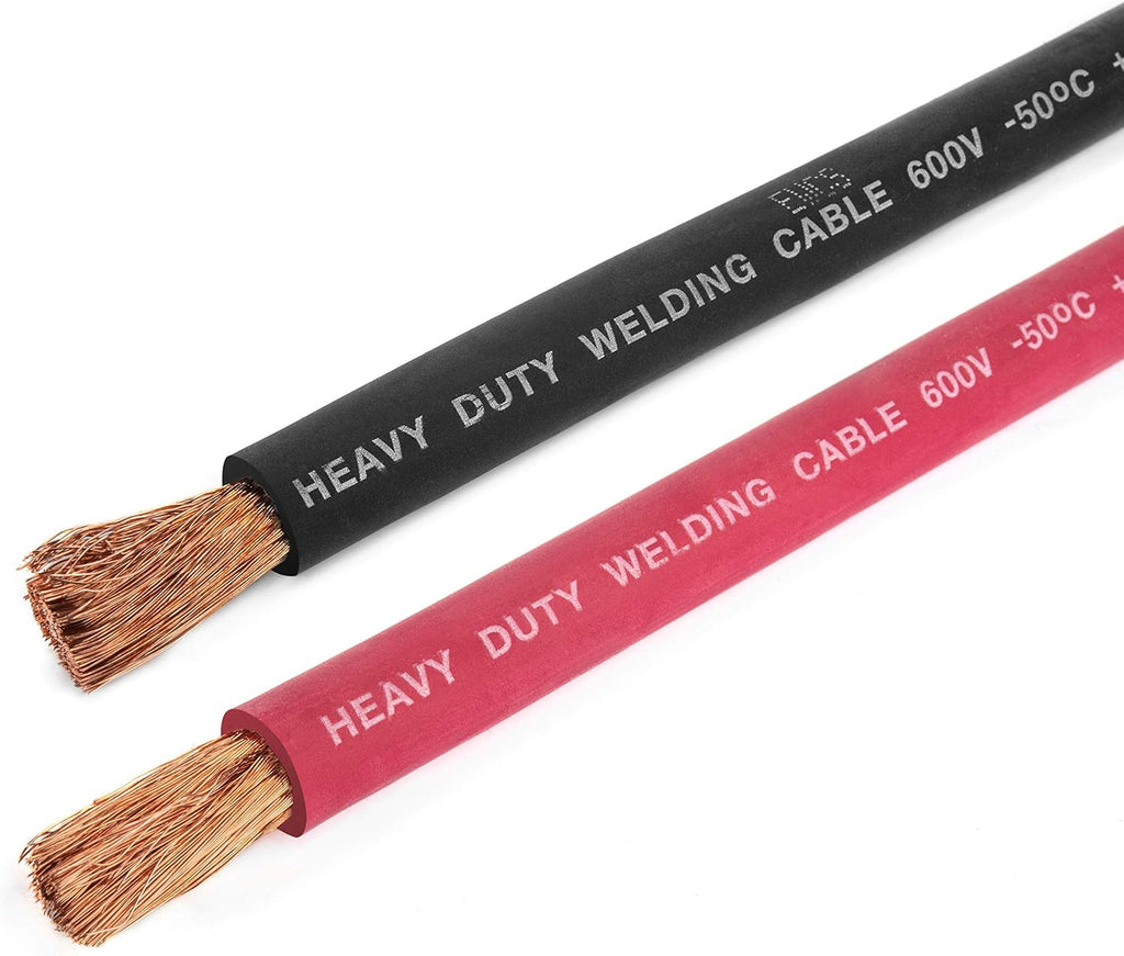 6 Gauge Extra Flexible Welding Cable 600 Volt Combo Pack - Black+Red 25 Feet of Each R802827