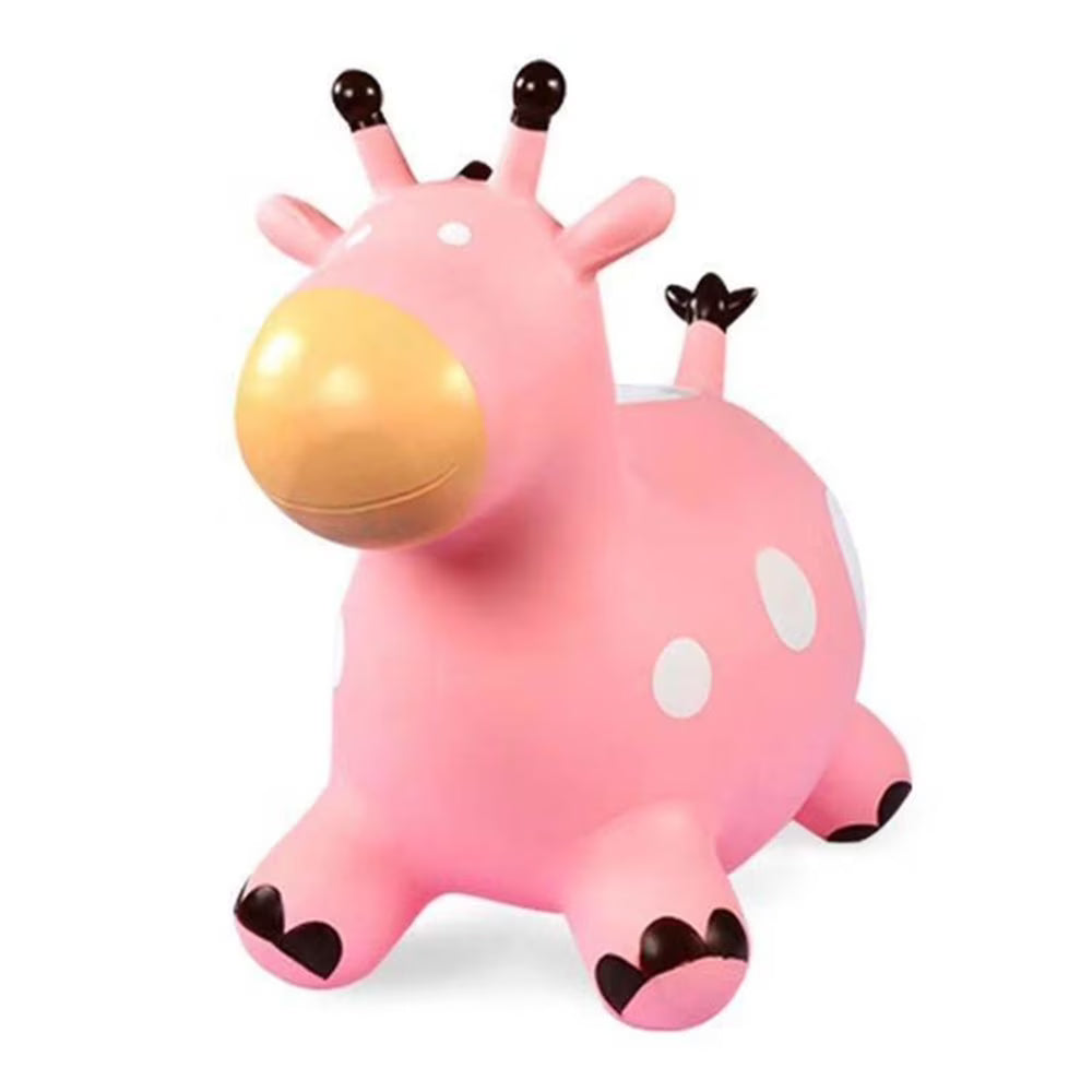 Pink Inflatable Bouncing Giraffe Kids Hopper S4664