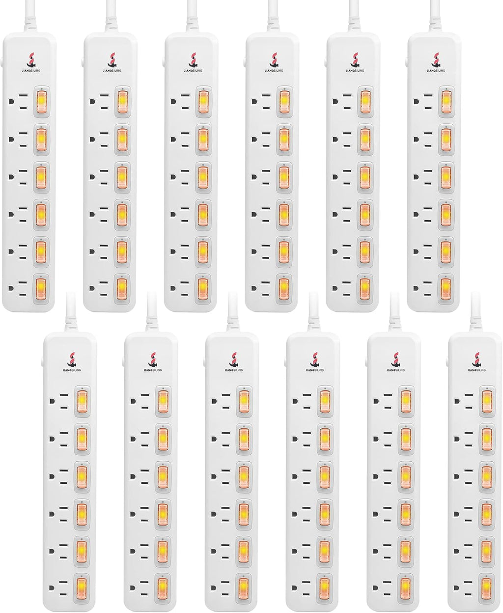 12 Pack Surge Protector Power Strip with Individual Switch T706178