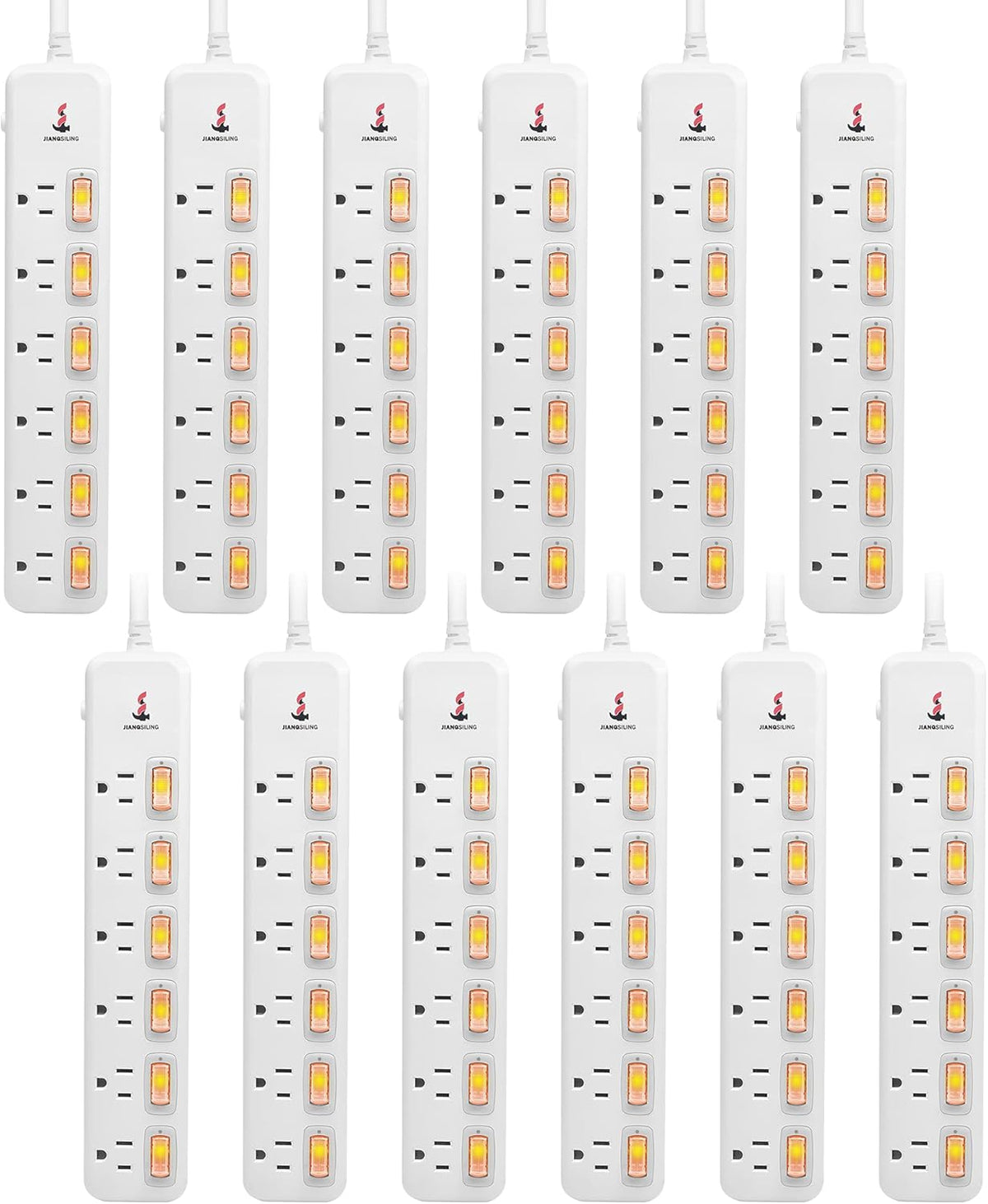 12 Pack Surge Protector Power Strip with Individual Switch T706178