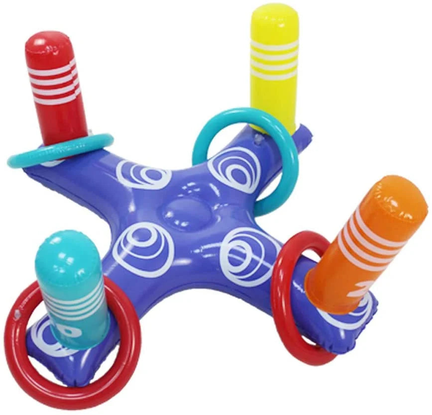 Inflatable Floating Ring Toss Pool Game with 4 Pcs Rings X19825