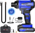 Cordless Tire Inflator Air Compressor, 12V Car Tire Pump with Rechargeable Li-ion Battery 150PSI Portable Handheld Air Pump with Digital Pressure Gauge, Blue Pack of 2 R328