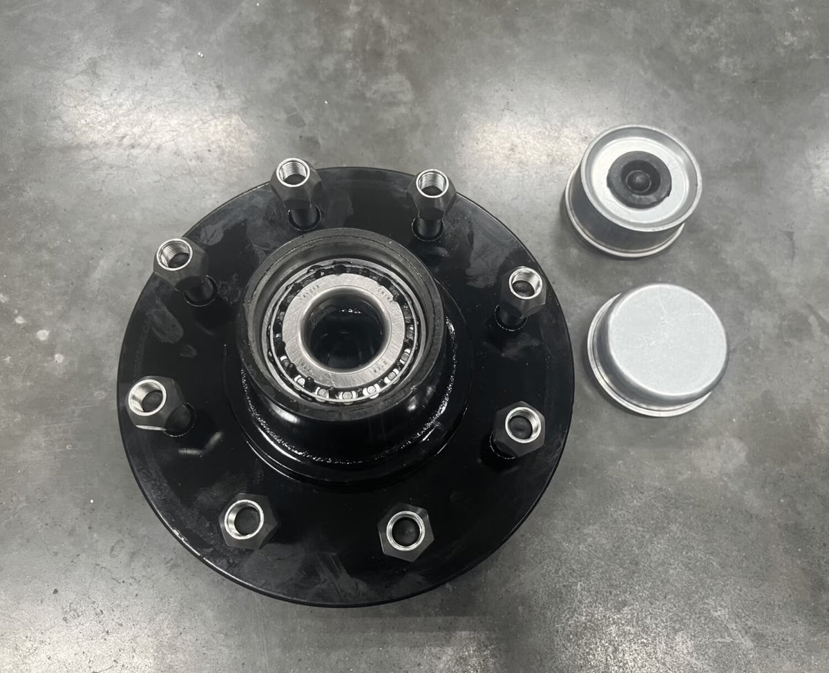 8-Lug Trailer Hub Kit with Spindle, Bearing, Grease Seal, Cap & Lug Nuts T254
