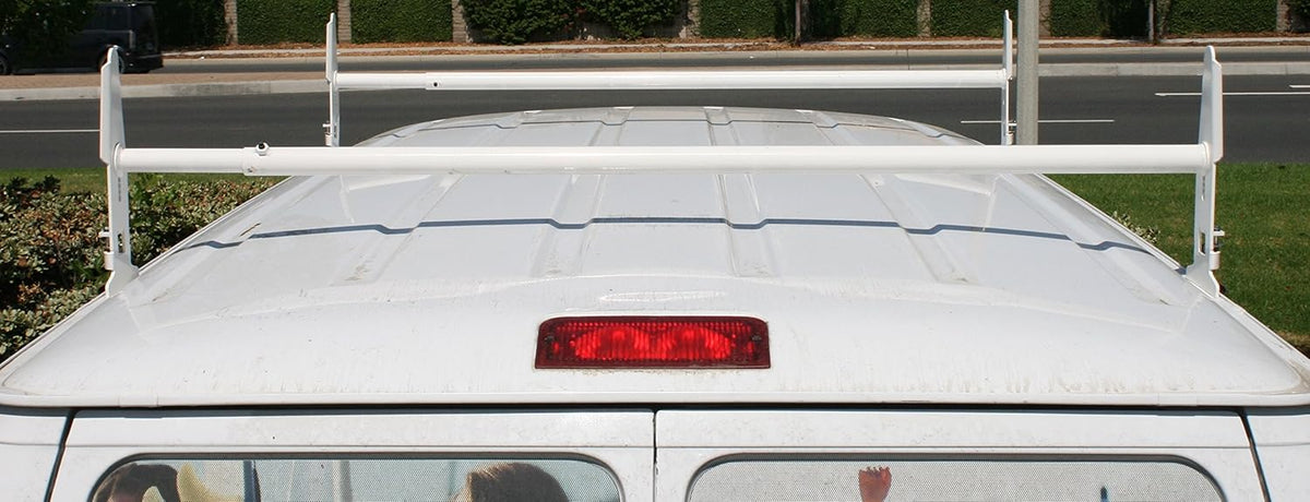 White Gutter Mount Van Rack Pack of 2 Q60854