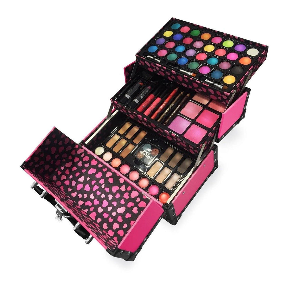 Pink Trunk Train Case with Makeup C854687
