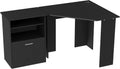 Black L-Shaped Computer Desk with Storage L118