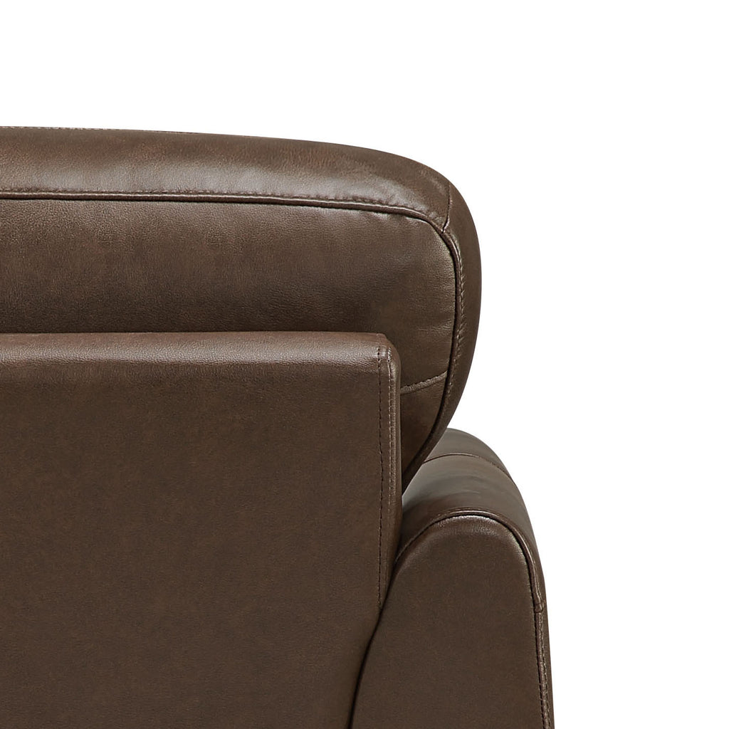Brown Top Grain Leather Loveseat I945788