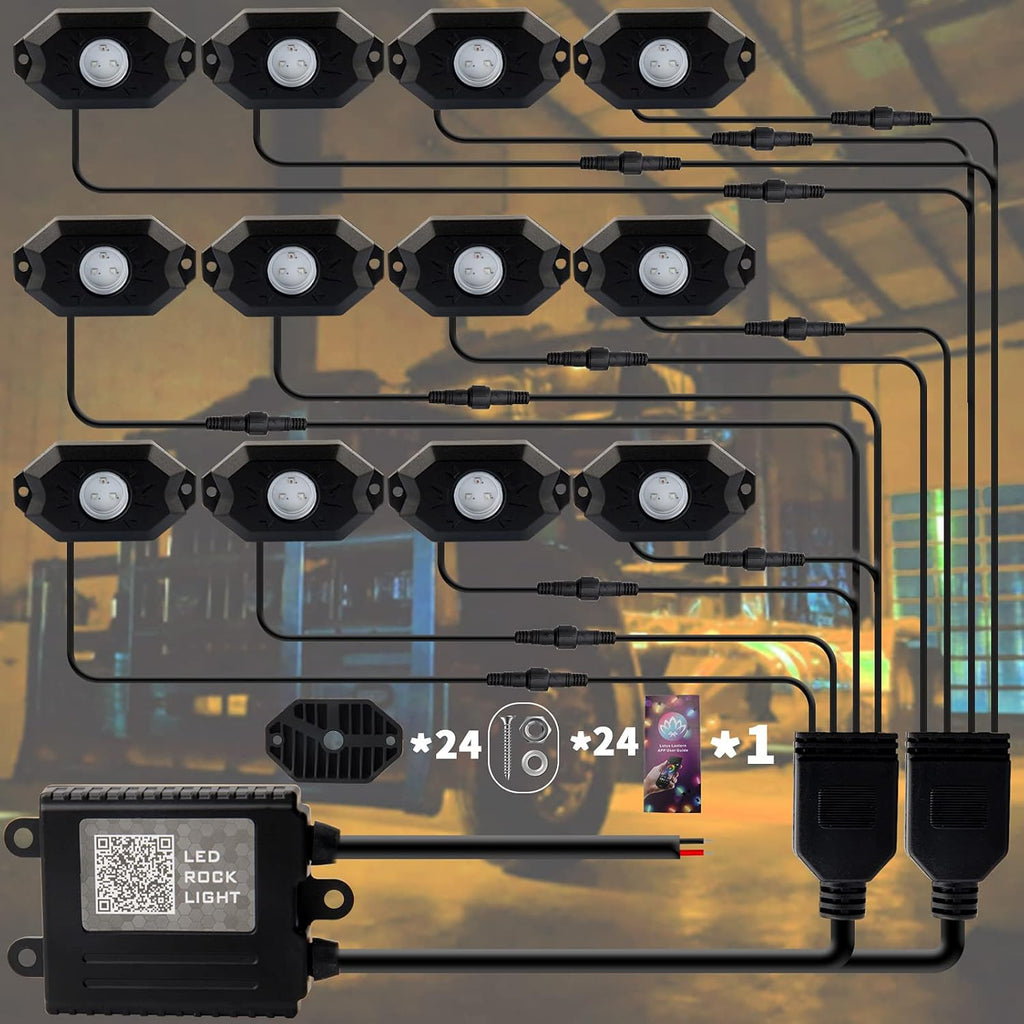 RGB LED Rock Lights with APP Bluetooth Controller B834620