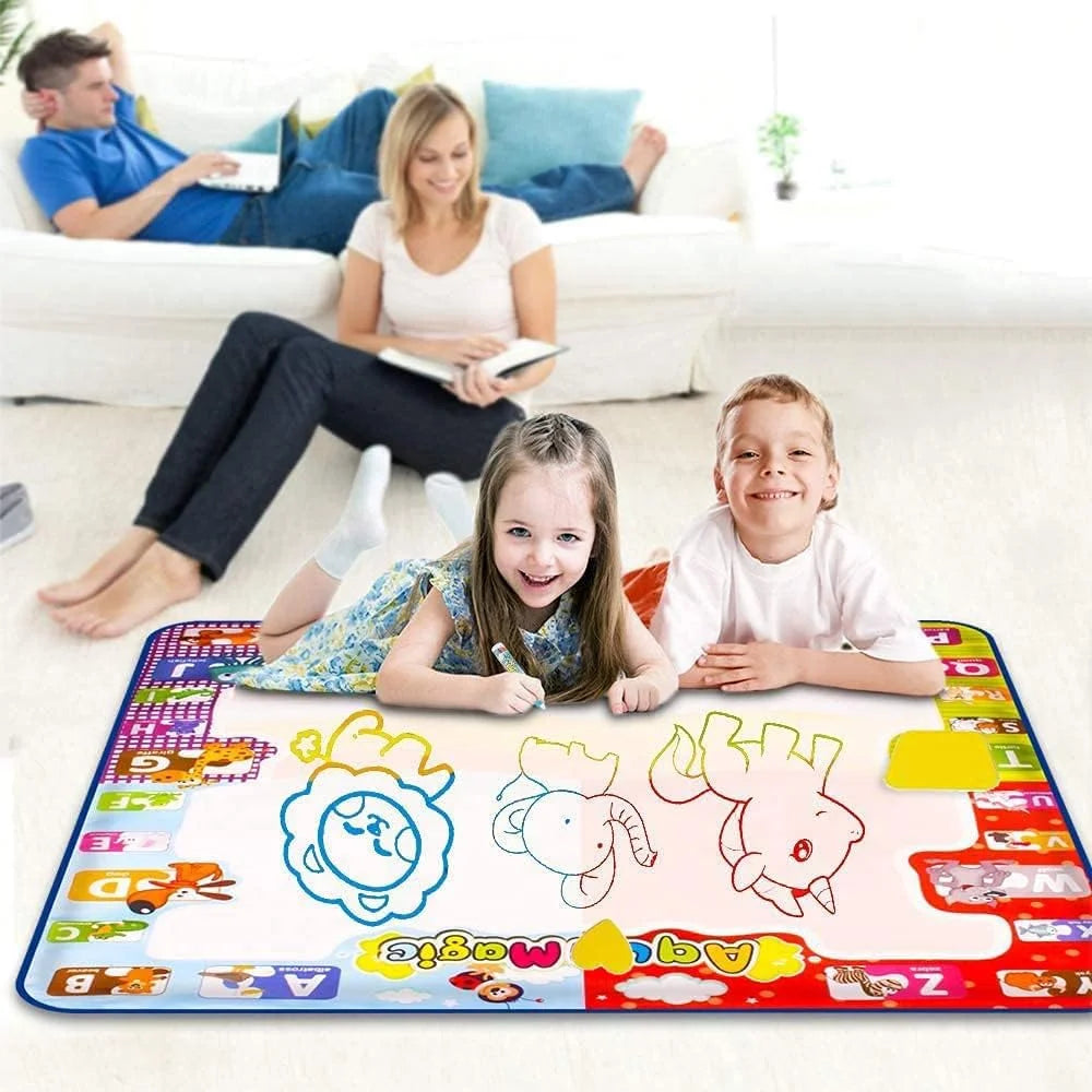 Water Doodle Mat, 30" X 30", 4 Pens, Drawing Molds Booklet Included M2443