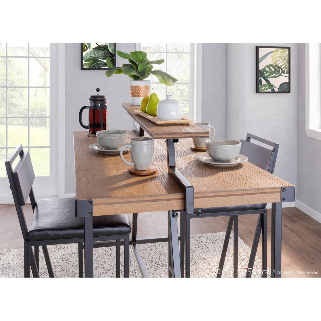 Industrial Counter Table in Black Metal and Brown Wood K4973