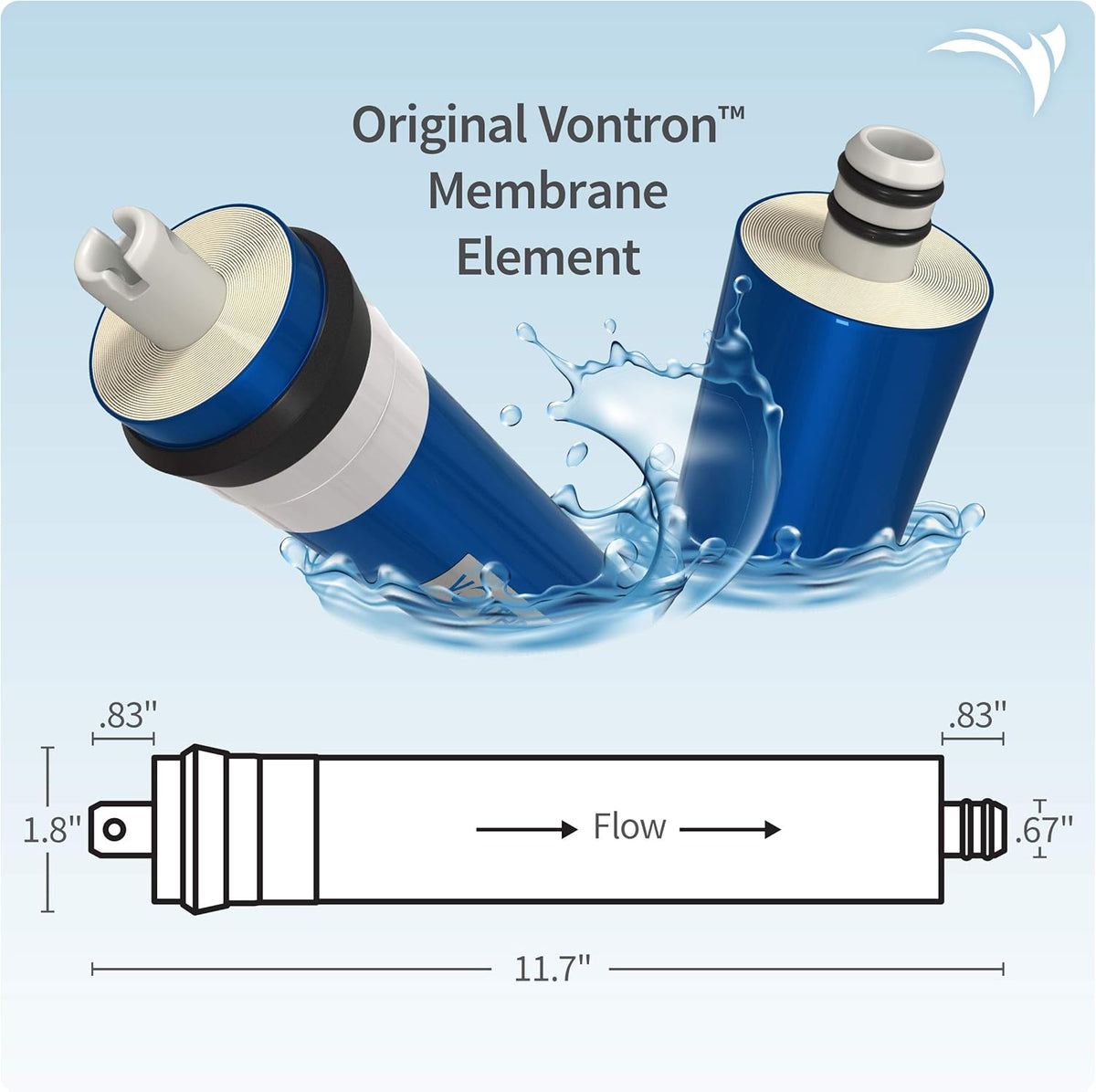 RO Membrane 100 GPD Reverse Osmosis Water Filter Replacement Cartridge V785639