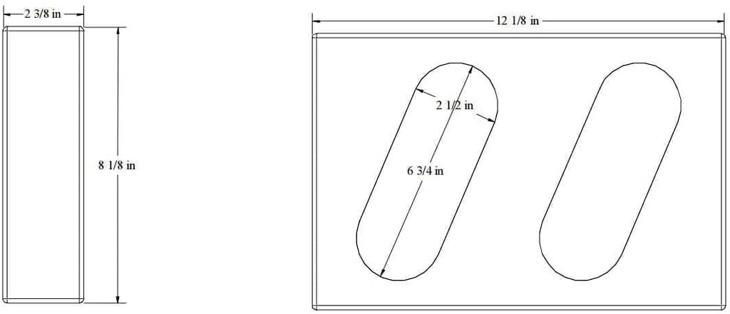 Quadruple Oval Slanted Steel Light Box, 6 Oval Lights, 1 Pair C412
