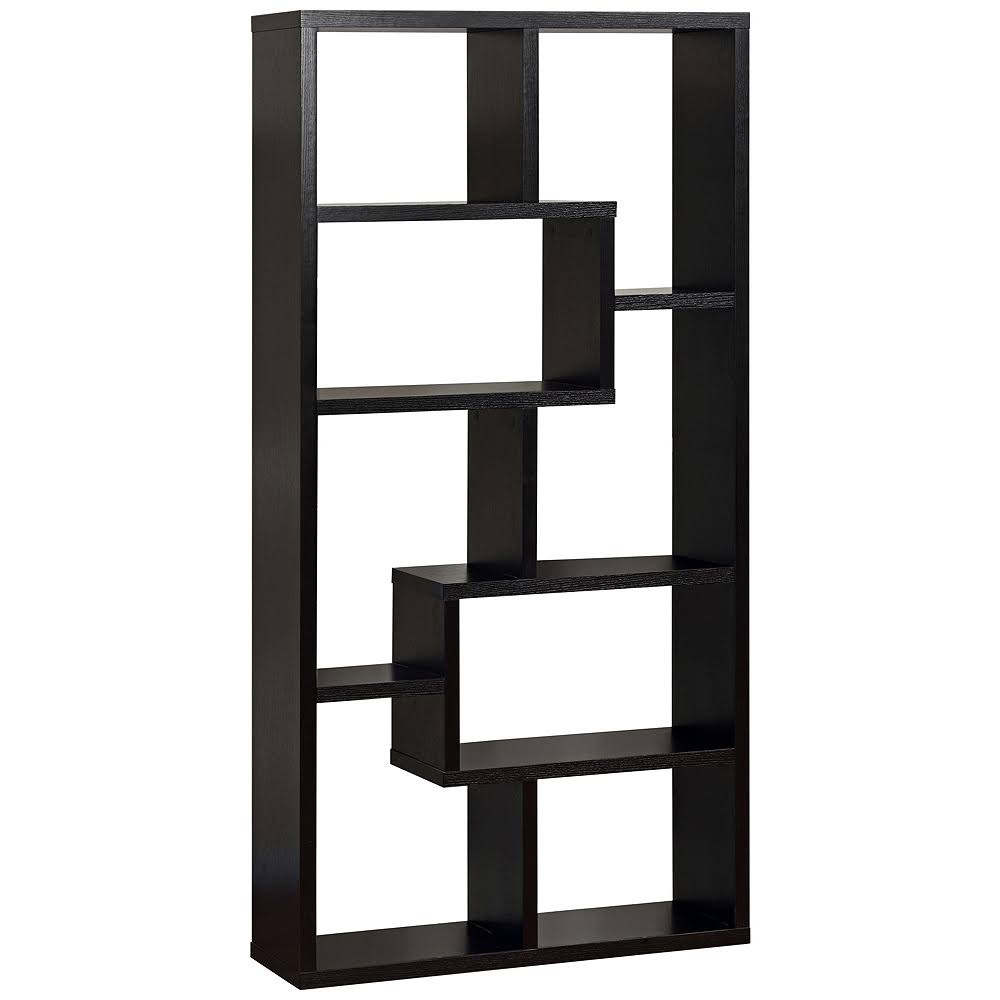 Black Wood Geometric Bookcase X379984
