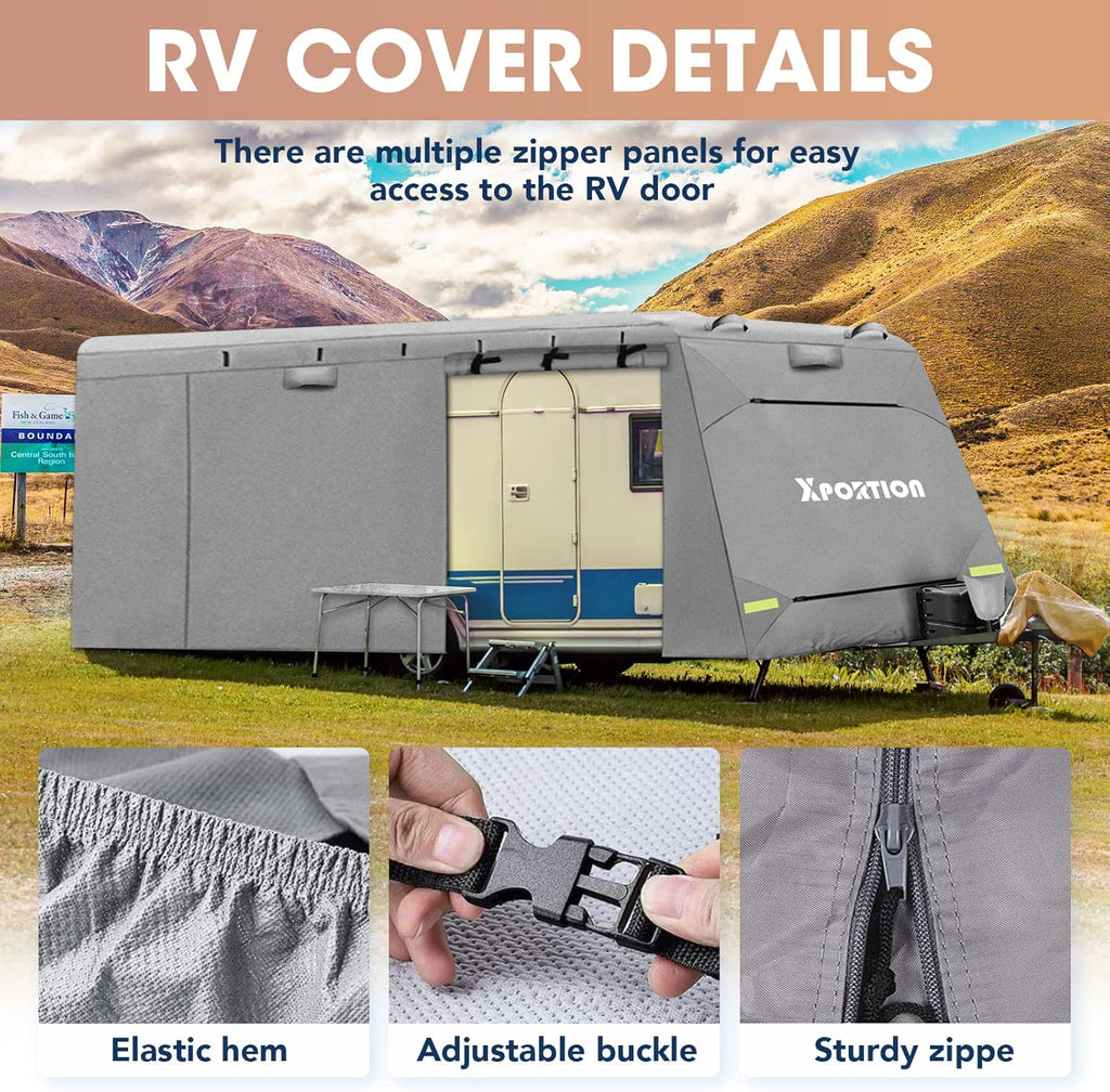 4-Layer Travel Trailer Cover with 2 Straps and 2 Patches Q1116