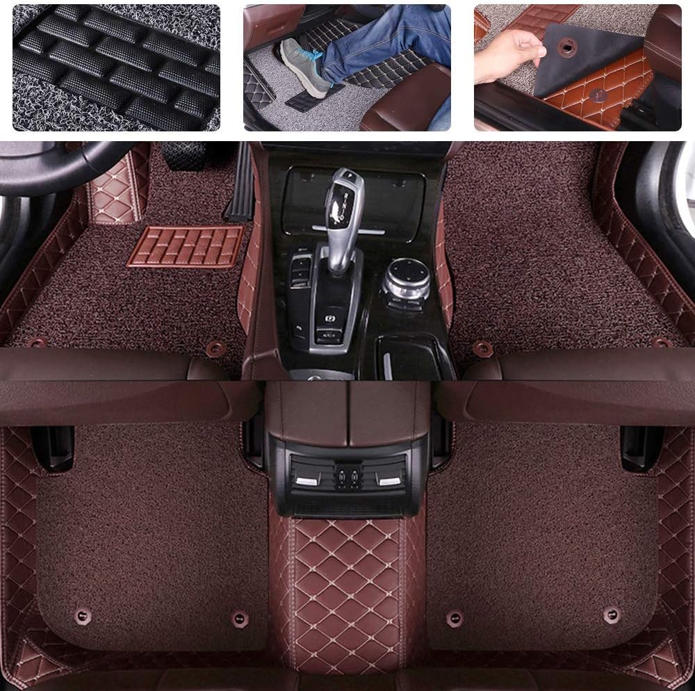 Double Layer Pu Leather & PVC Non-Slip Car Floor Mats D169