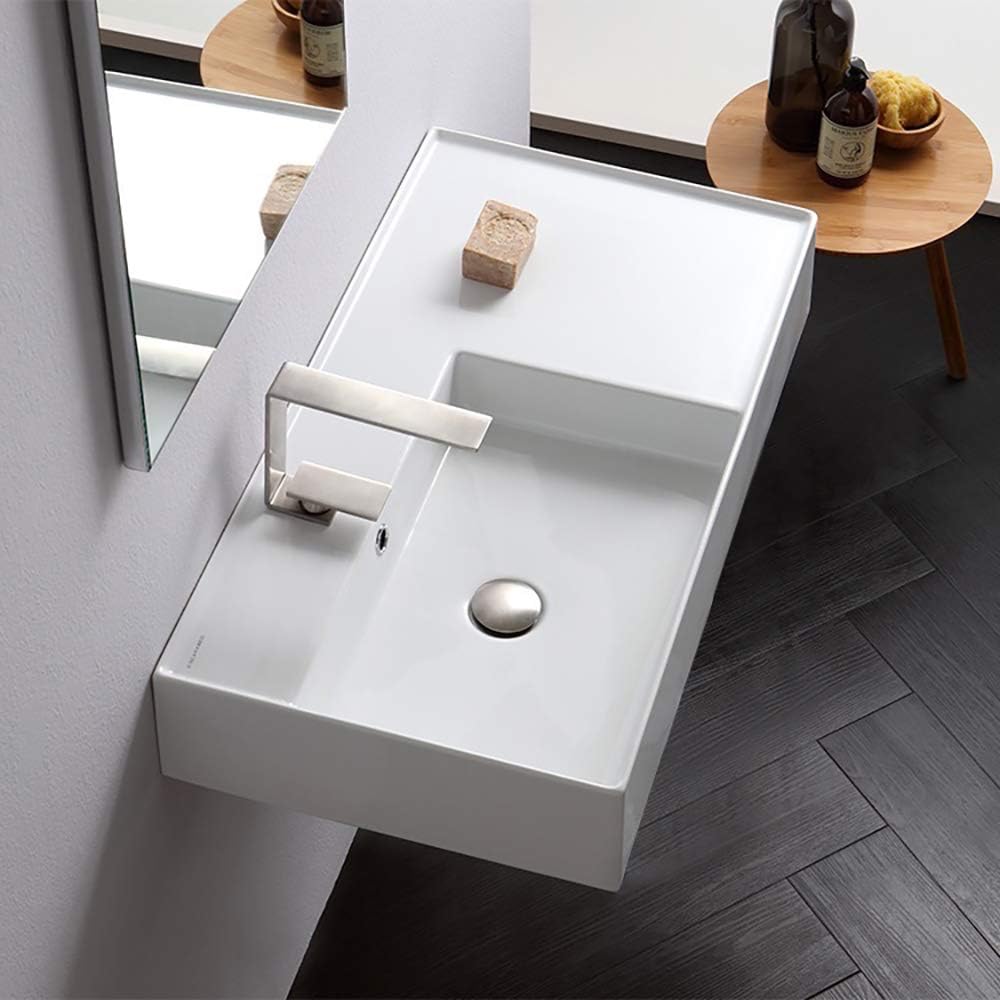 One Hole White Bathroom Sink R833