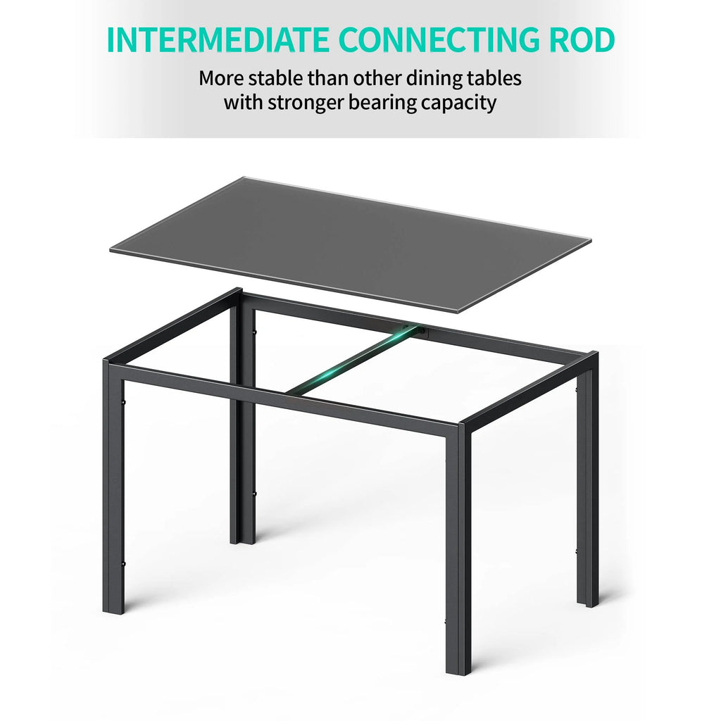 Black 5-Piece Rectangular Kitchen Dining Table Set F10952