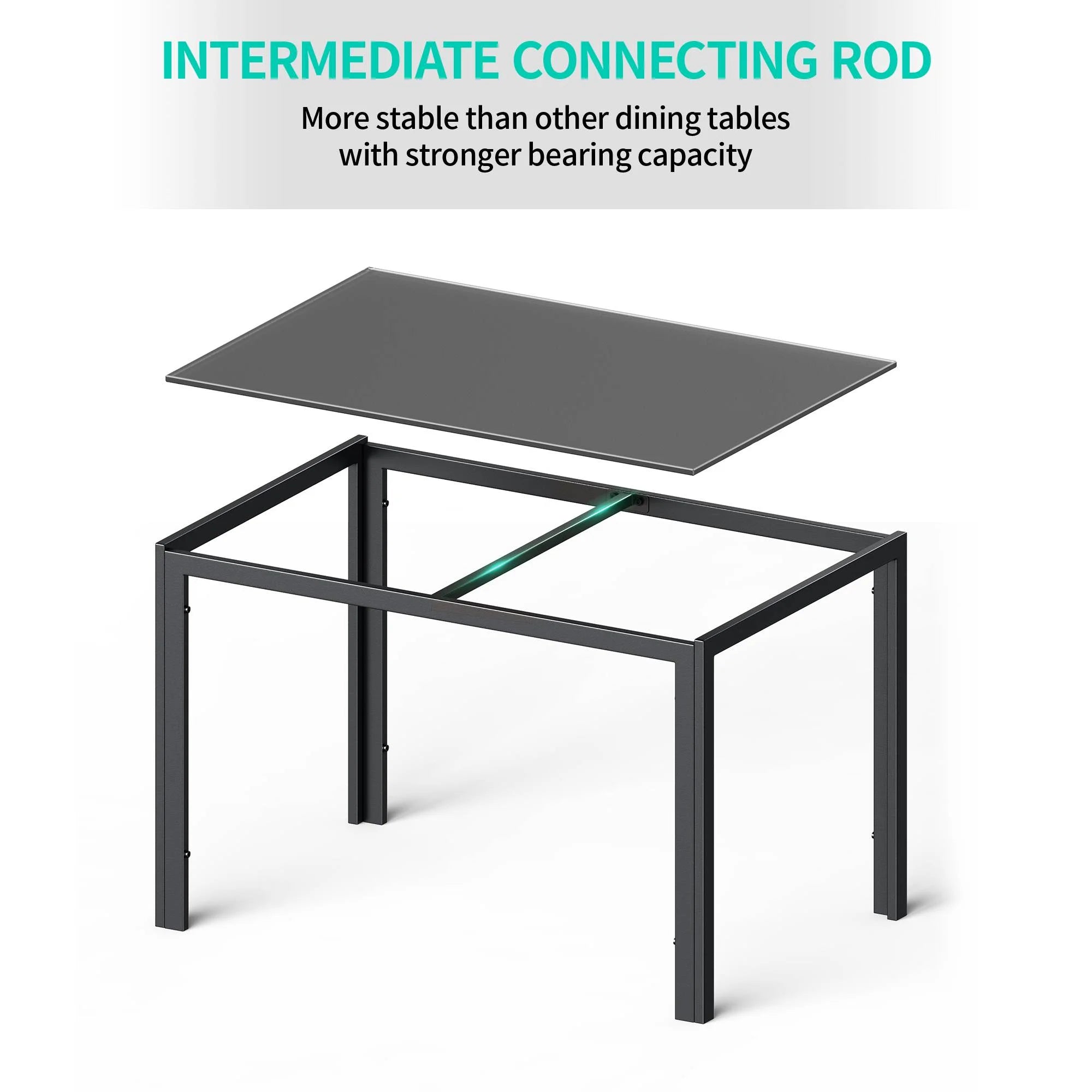 Black 5-Piece Rectangular Kitchen Dining Table Set F10952