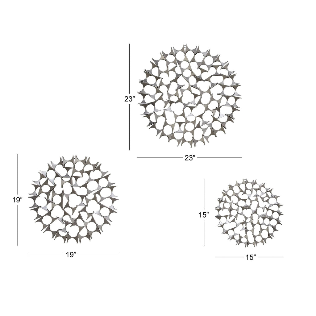 Metal Wall Decor (Set of 3) Silver Y40536