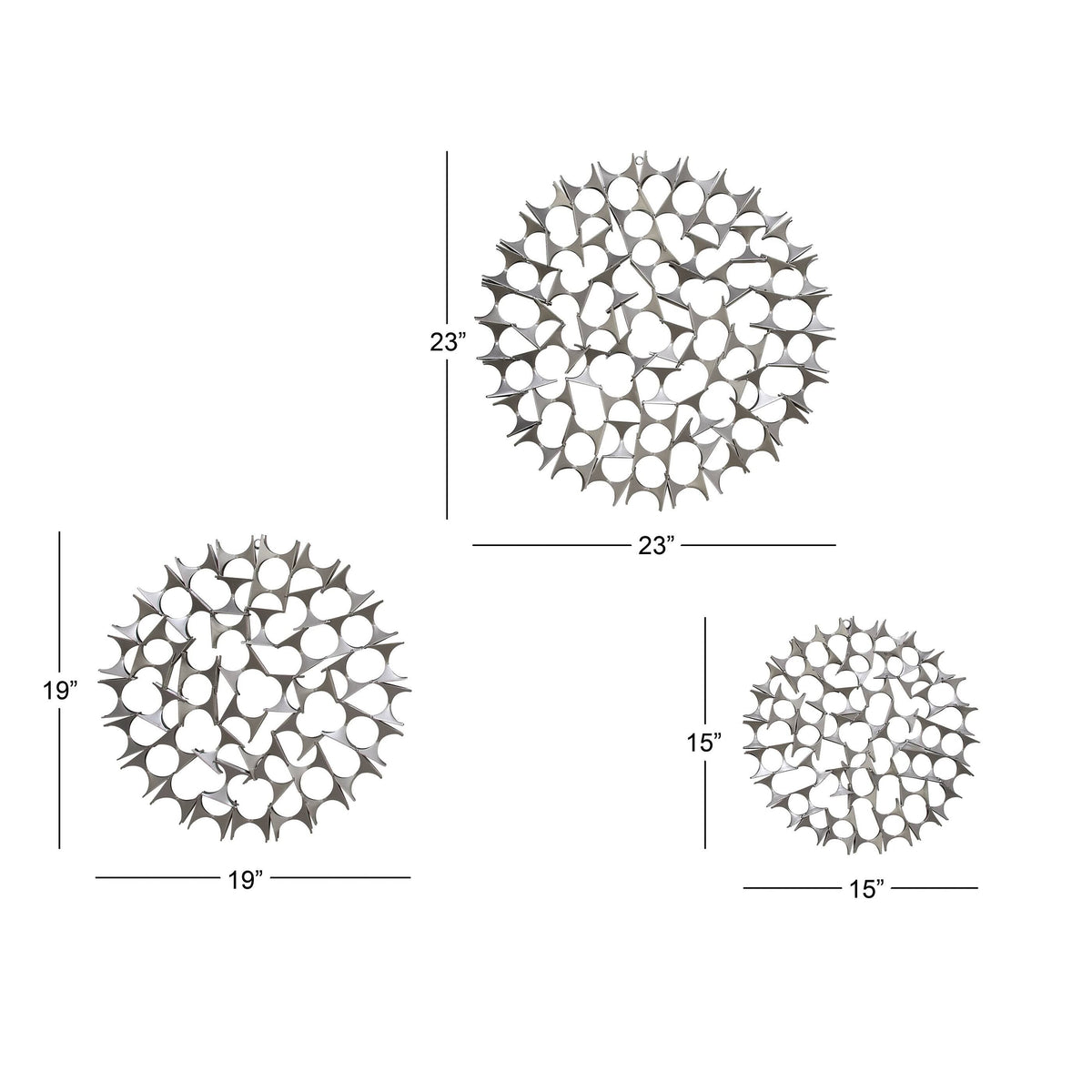 Metal Wall Decor (Set of 3) Silver Y40536