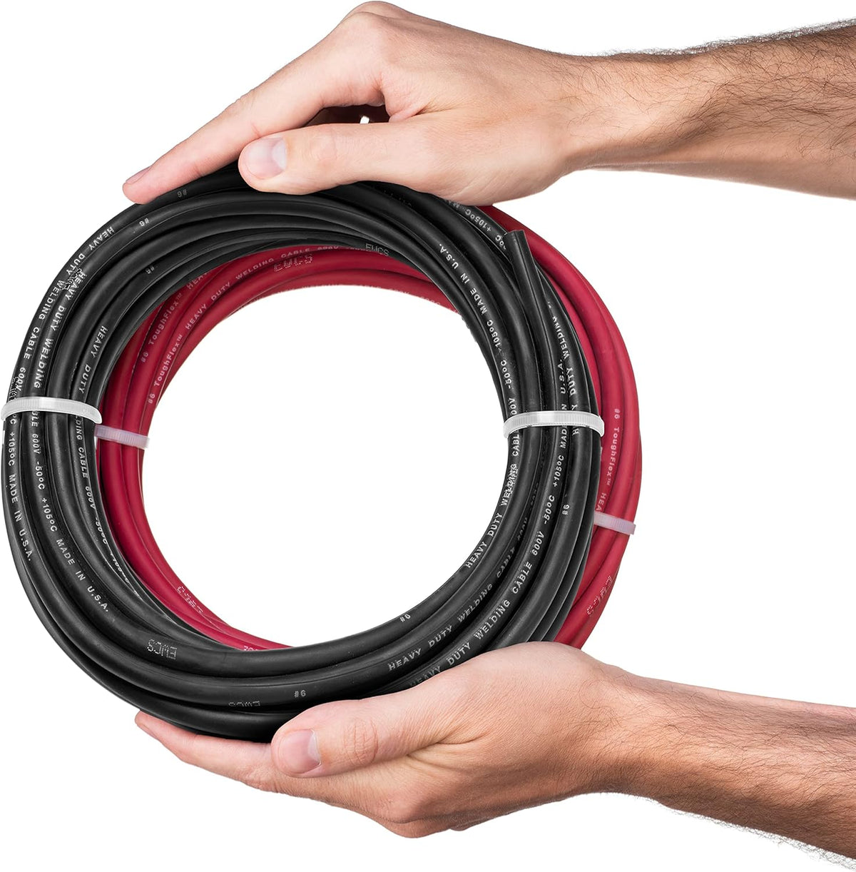 6 Gauge Extra Flexible Welding Cable 600 Volt Combo Pack - Black+Red 25 Feet of Each R802827